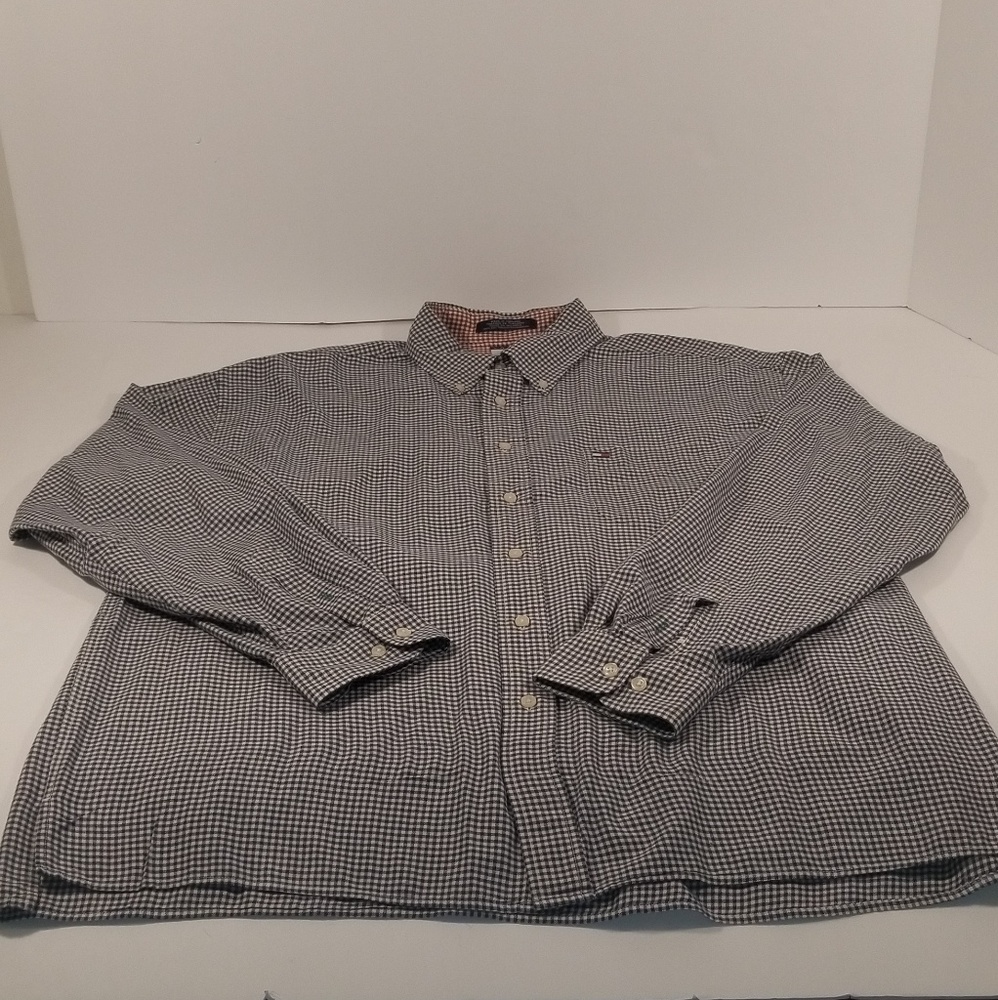 TOMMY HILFIGER BLUE PLAID LONG SLEEVE BUTTON DOWN